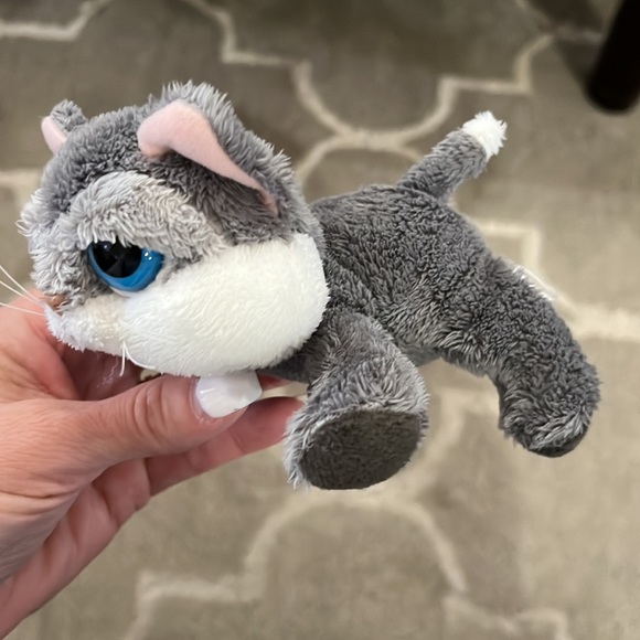 Russ Berrie Smokie Grey gray cat 5” plush plushie big blue eyes stuffed animal - Picture 4 of 15